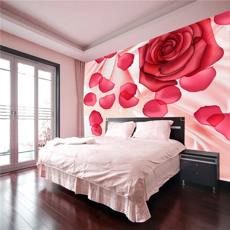 Romantic Rose petal Photo wallpaper Flowers Wall Mural Silk Wallpaper