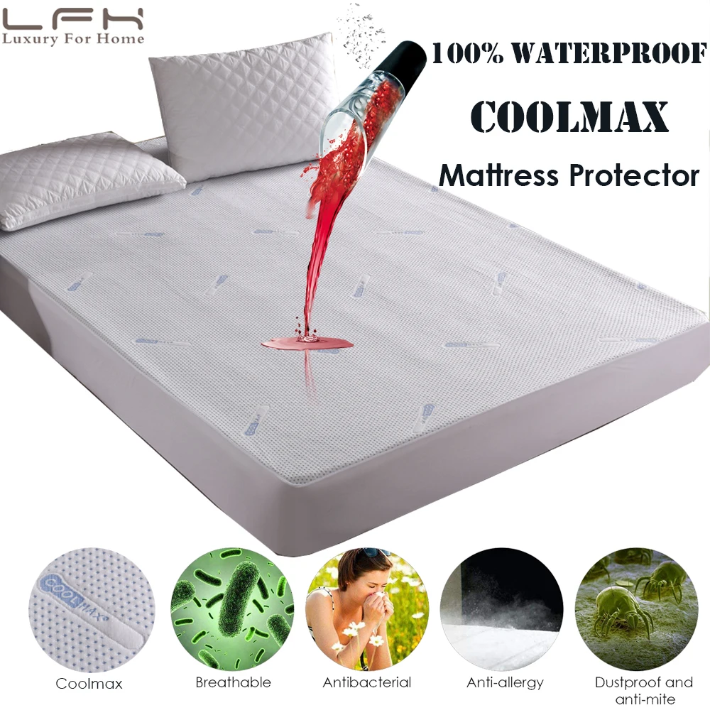 LFH Cool Fiber Jacquard Waterproof Mattress Topper Deep Pocket Mattress
