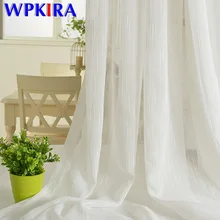 Coffee Tulle Curtains For Kitchen Door White Sheer Striped Curtains Drapes For The Living Room Window Linen Curtains WP039-30