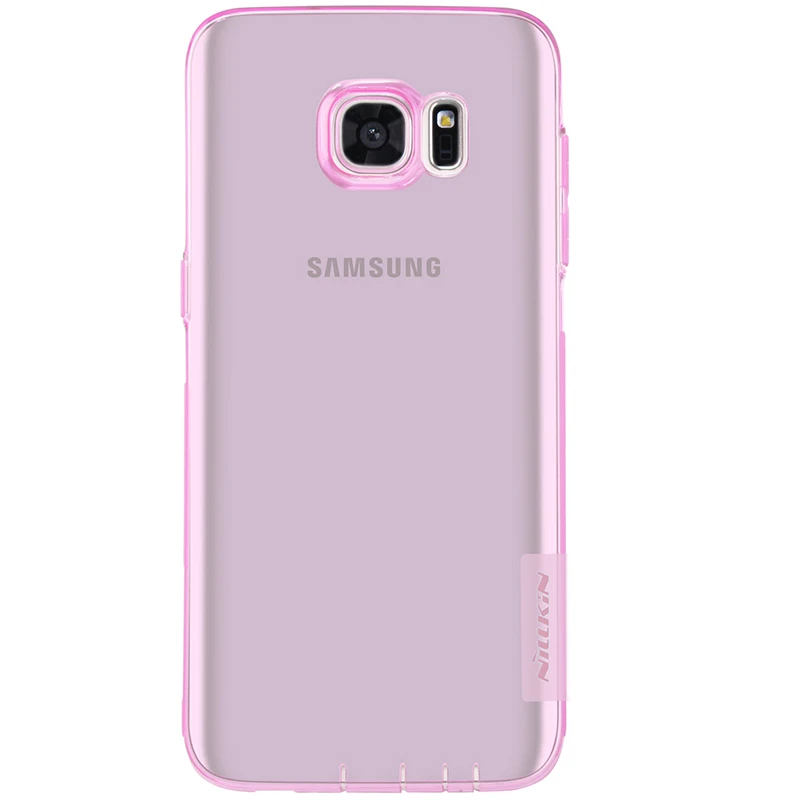 Ультратонкий прозрачный чехол NILLKIN из ТПУ для samsung Galaxy S7 Edge, прозрачный мягкий чехол из ТПУ для задней панели, посылка в розницу - Цвет: Розовый