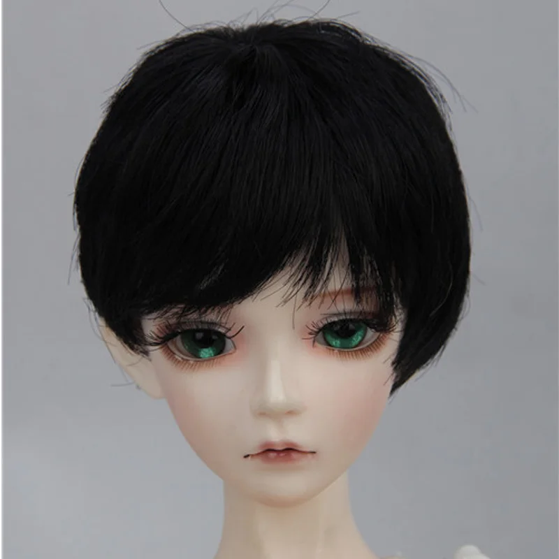 Горячая Мода 1/6 1/4 1/3 парик блонд коричневый короткий BJD кукла парики черный - Цвет: As pic