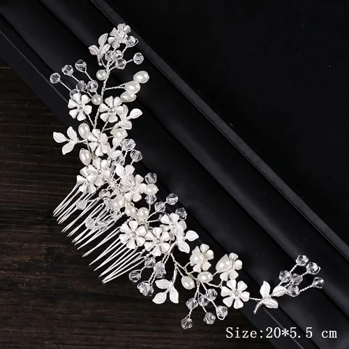 Bridal Pearl Hair Comb Wedding Accessories Rhinestone Flower Wedding Hair Comb Jewelry Wedding Hair Ornaments Bridal Headdress FS150