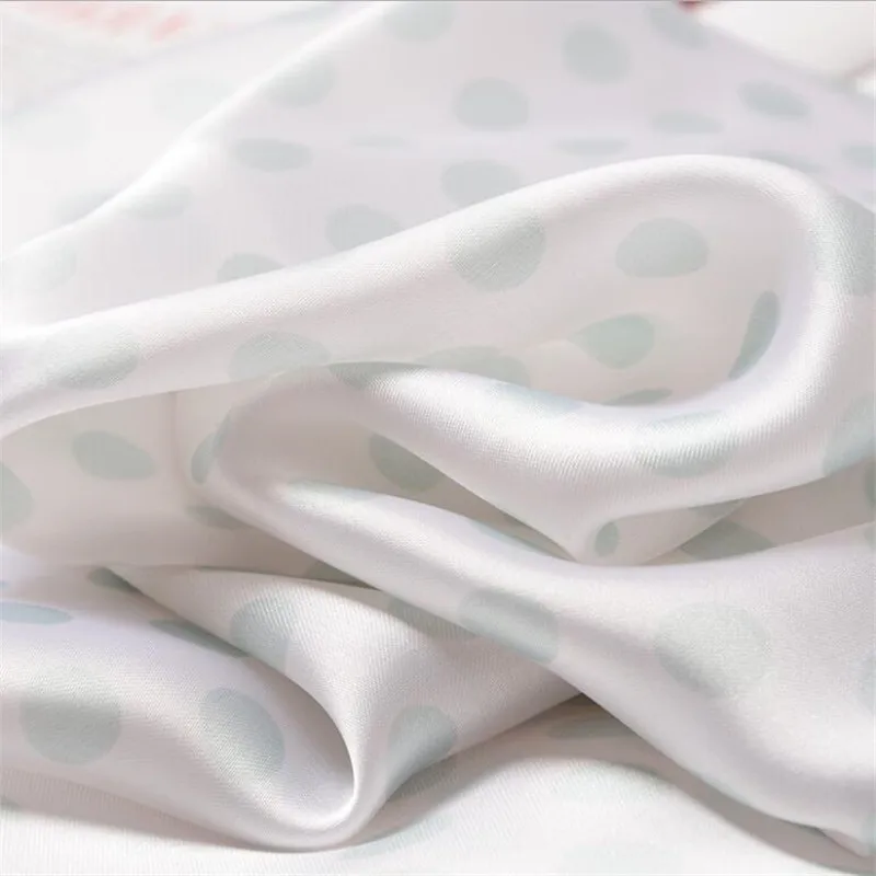 2019 New Women Scarf Silk Wrap Elegant Heart Floral Print Dot Patchwork Head Neck Hair Tie Band Neckerchief Square Scarves