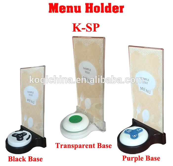 K-SP. Menu Holder with button