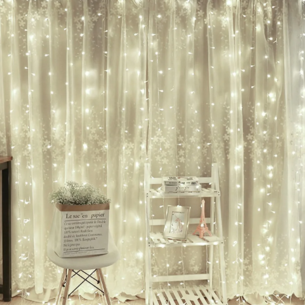 

Remote Led Curtain Garland Light Party Wedding Fairy Indoor Outdoor Christmas Garden For Wedding/Party/Curtain/Garden Decoration