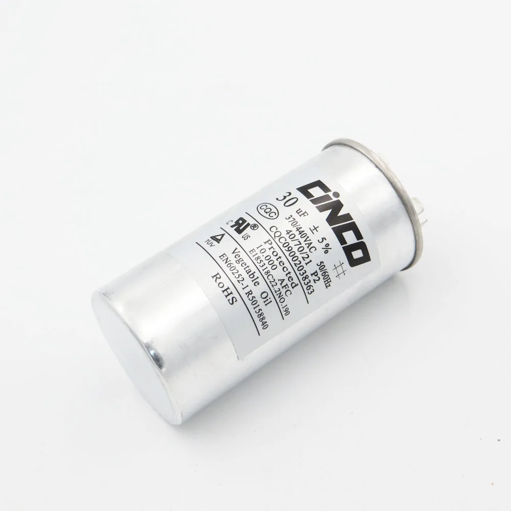 

Running Capacitors CBB65 30uF 370VAC 440VAC Refrigerator Air Conditioner Compressor Aluminum Can P2 CBB65A-1 30mfd 30mf 450V