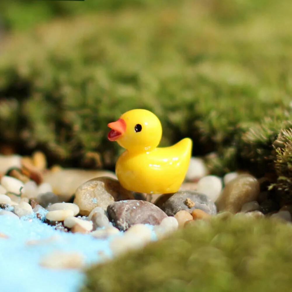 10x Yellow Miniature Ducks Ducky Dollhouse Fairy Garden Landscape Decor DIY