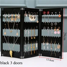 NewTop Sale Plastics Earring Storage Doors Design Nice Jewelry Hanging Holder Rack Acrylics Jewelry Display Stand Earrings