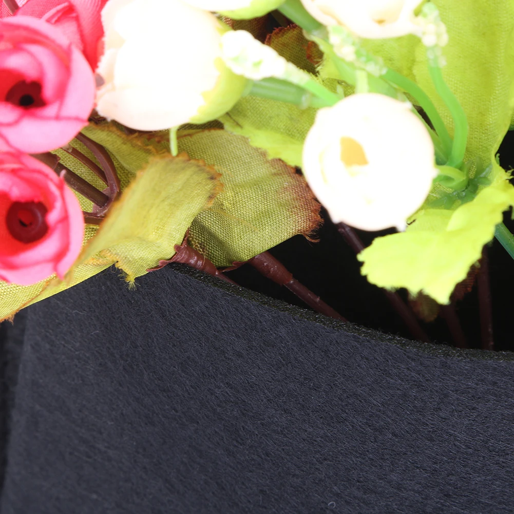 4-карман черный Вертикальной стене висит Сад, Цветочные Кашпо мешочки для посадки горшок домашние открытый балкон Садоводство посева