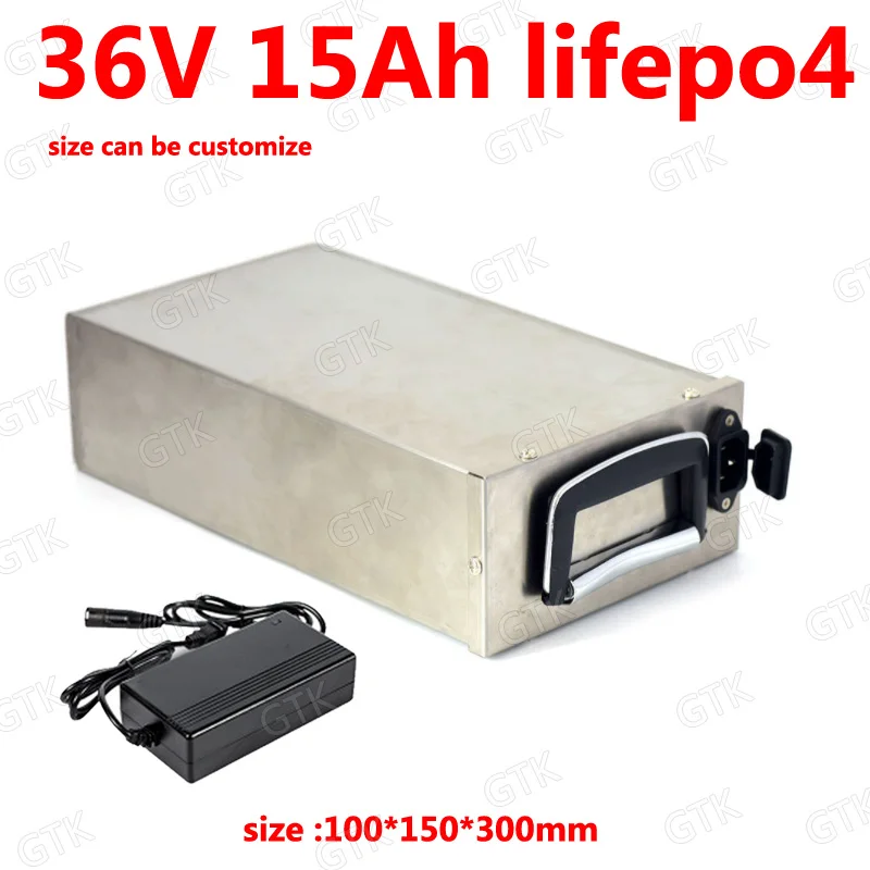 

GTK lithium 36V 15Ah Lifepo4 battery Rear rack battery with BMS for 750w 1000w ebike scooter + 3A charger