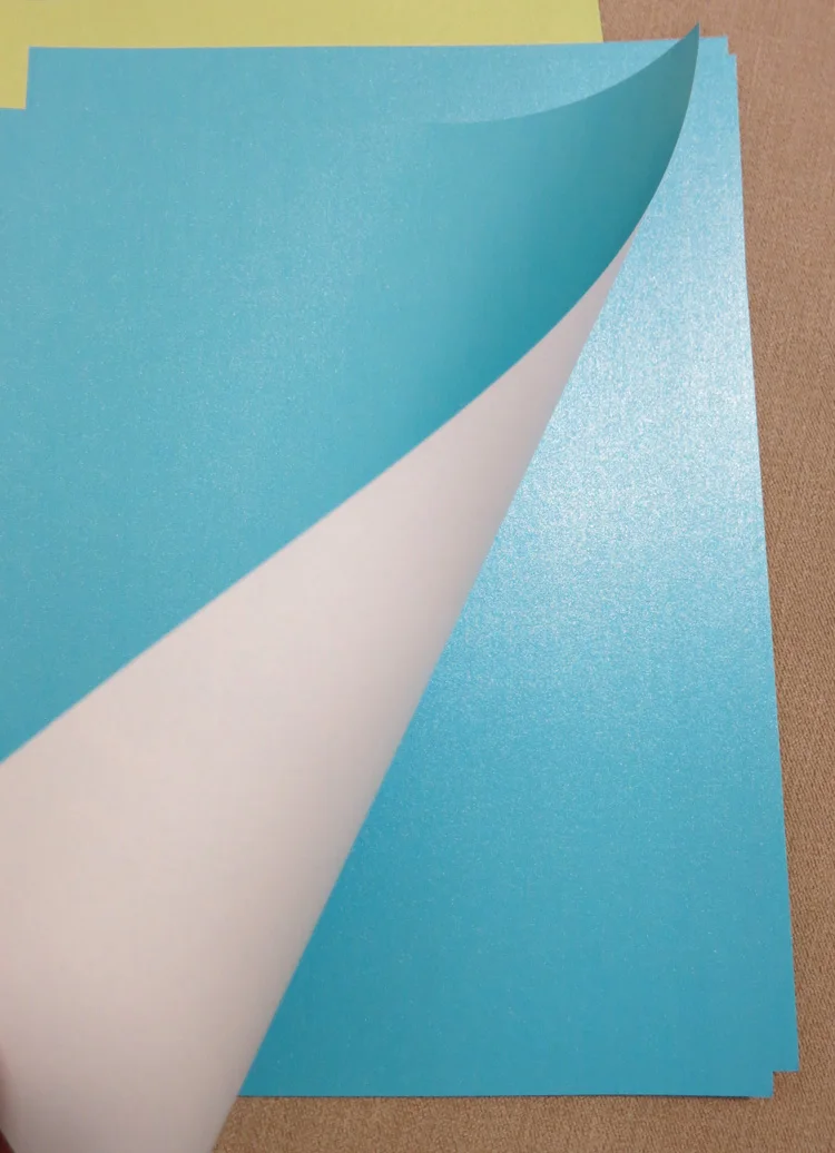 A4 120 г односторонняя перламутровая цветная бумага Подарочная Обертка Бумага для рукоделия оригами - Цвет: Blue 50sheets