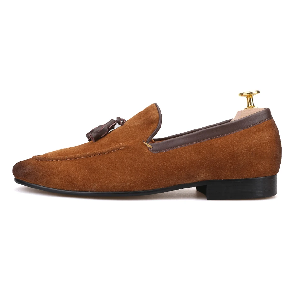 2018 Avec Arrivée Noir Casual Mode Daim Gland Nouvelle Hommes De En Cuir Noir Main Et Le Appartements marron Masculine Chaussures Piergitar Mocassins Brun 45jLR3A