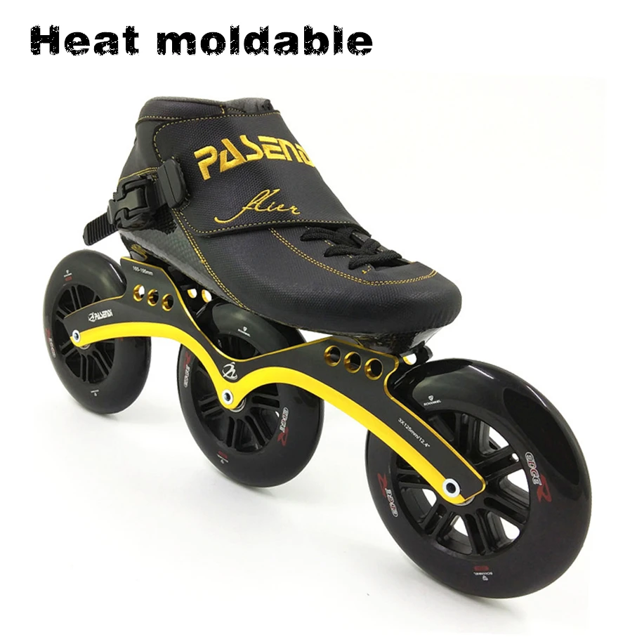PASENDI الحرارة mouldable التمهيد سرعة الزلاجات المهنية النساء الأسطوانة Patines الرجال 3 عجلات مضمنة أحذية التزلج الكبار الطفل الكربون