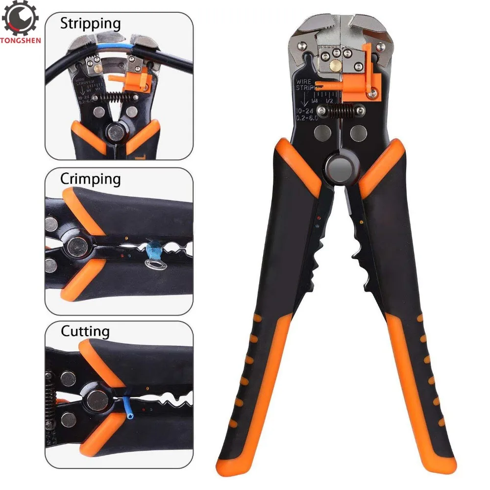 

Wire Stripper Self-Adjusting 8.4 Inch Cable Cutter Crimper 3 in 1 Multi Pliers Wire Pliers for Wire Stripping Cutting Crimping