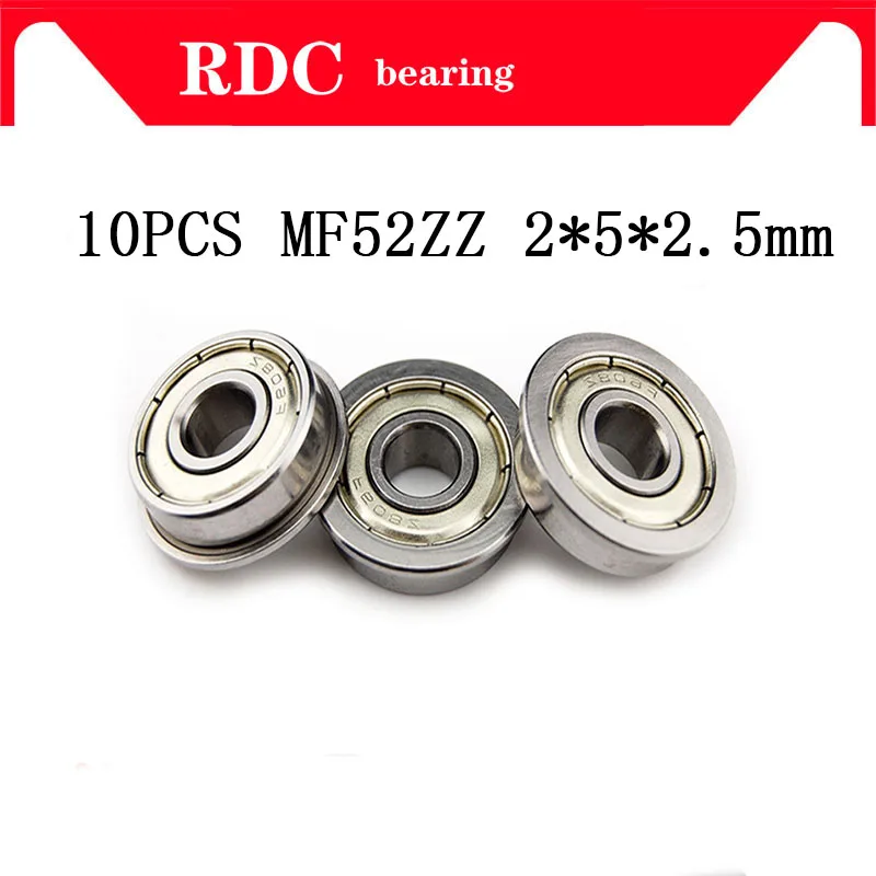 Free Shipping 10pcs ABEC-5 MF52ZZ LF520ZZ MF52z MF52 ZZ 2X5X2.5 mm High quality 2*5*2.5 miniature Flange Flanged Bearing | Обустройство