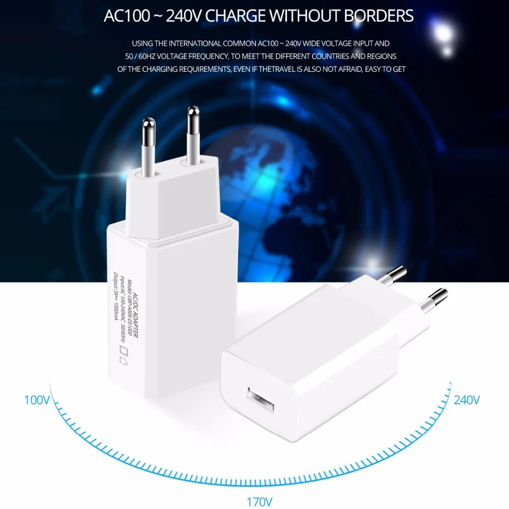 FONKEN شاحن يو اس بي 5 V 1A العالمي الهاتف تهمة 5 W المحمولة شاحن جداري USB الطاقة محول شحن للهاتف المحمول شواحن