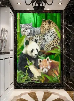 

3d wallpaper custom photo wallpaper living room mural bamboo forest panda porch 3d painting TV background wallpaper for wall 3d