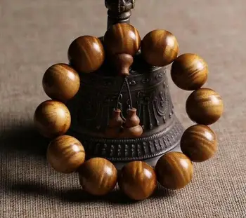 

20MM Nice Natural Dark Nanmu Wood Beads Bracelet For Cool Man and Fashion Man