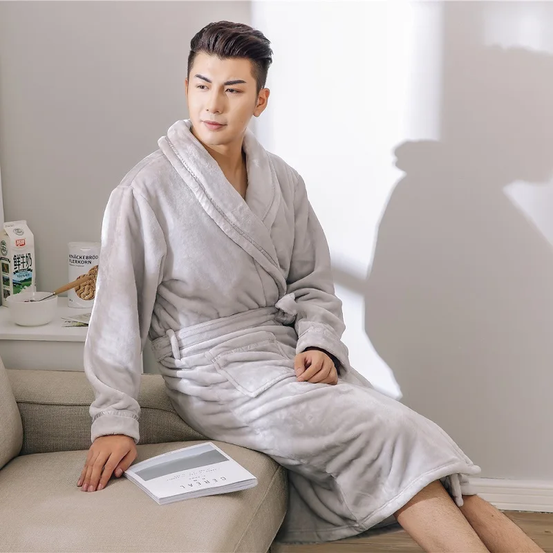 men winter flannel robes (2)