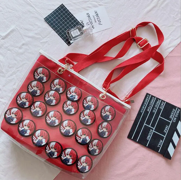 

100pcs/lot New Fashion Ita Bag DIY Transparent Candy Color Canvas Shoulder Bag Tote Handbag Kawaii Schoolbags For Teenage Girls