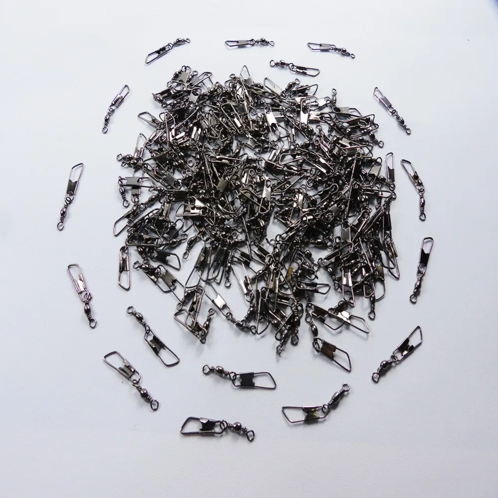 100Pcs Metal Fishing Connector Rolling Pin Swivel Crane Fishing Tackle