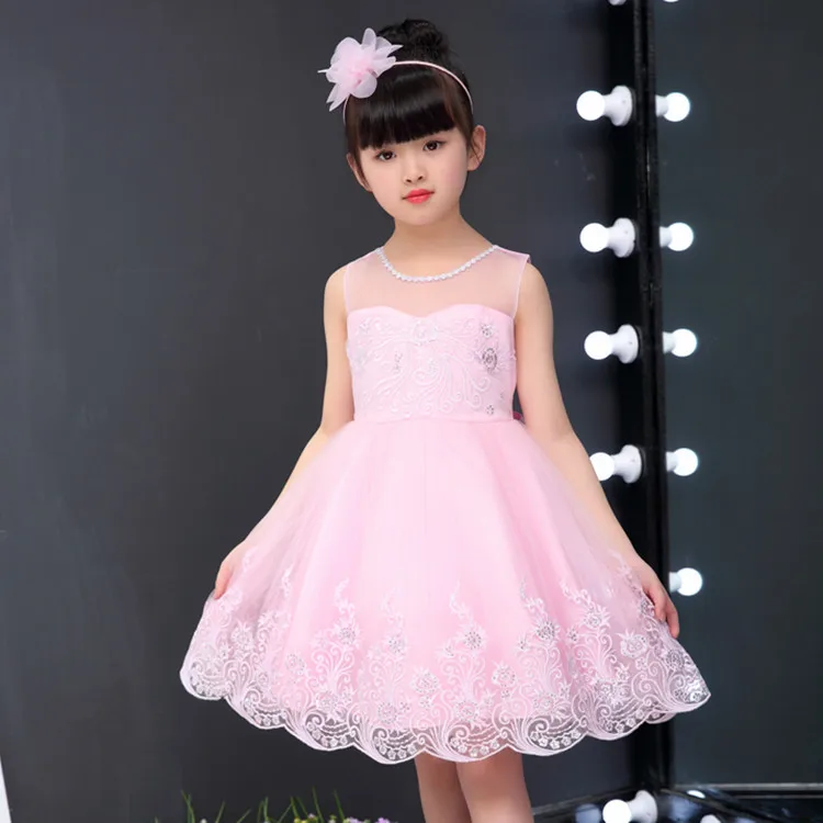 Милое летнее платье для девочек на каждый день и свадьбу Новинка года, детское платье принцессы с вышивкой для дня рождения нарядная одежда для малышей возрастом от 5 до 12 лет