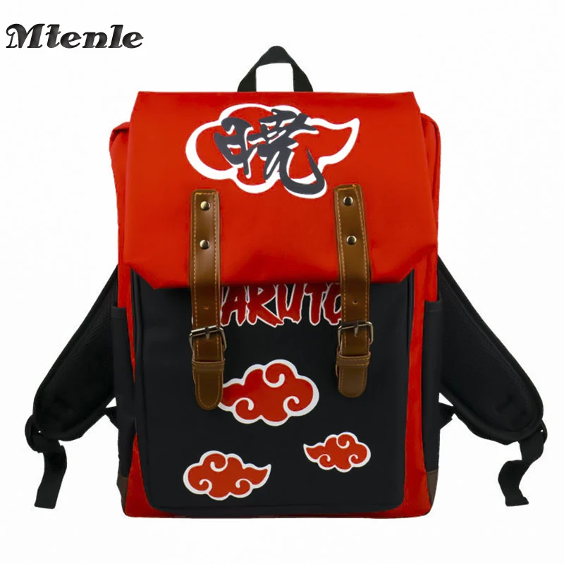 

MTENLE Anime Naruto Akatsuki Organization Backpack Men Student Schoolbag Cartoon Rucksack Knapsack School Bags For Teenagers  FI