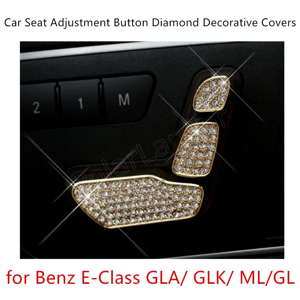 6PCS 3 colors available for M-ercedes B-enz E-Class GLA/GLK/ML/GL s/eat adjustment sequins Diamond Decoration stick cover | Автомобили и