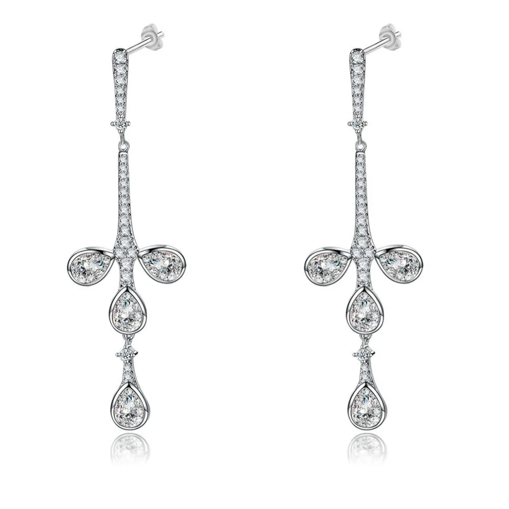 Fashion hypoallergenic crystal pendant earrings European creative cross