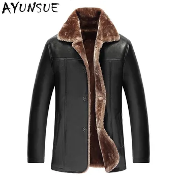 

Hot Sale Winter Thick Leather Garment Casual flocking Leather Jacket Men's Clothing Leather Jacket Men Down coats Size YYJ0049