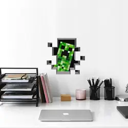 Прохладный Minecraft тема DIY большой размеры ПВХ Стикеры настенный дом украшения подарок 1 шт