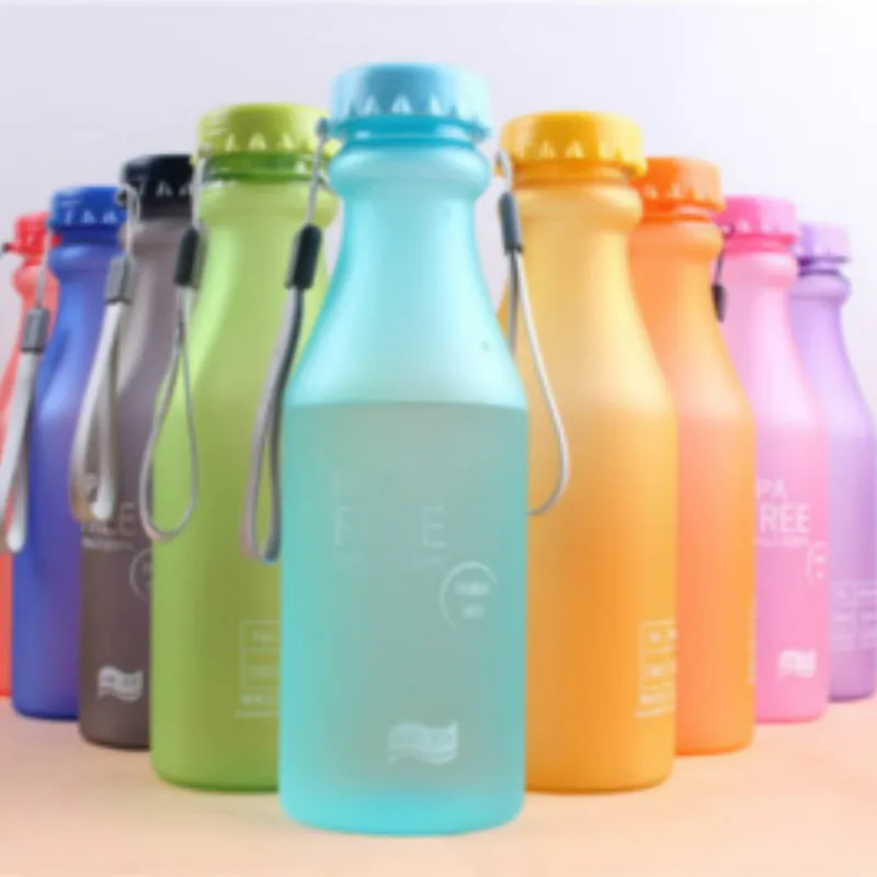 

550ml Plastic Sports Bottles for Water Leak-Proof Yoga Gym Fitness Shaker Portable Water Bottle Unbreakable Bottle Fit Children