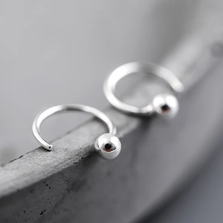 

Trendy Plain Silver Earrings for Women Solid 925 Sterling Silver Jewelry Cute Korea Stud Earrings Lovely Jewelry Gift for Girls