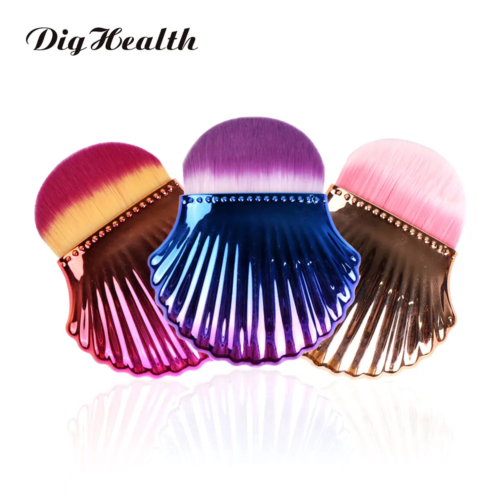 

Dighealth 1pcs Shell Glitter Makeup Powder Brush Face Contour Foundation Blush Brushes Multifunctional Makeup Brushes