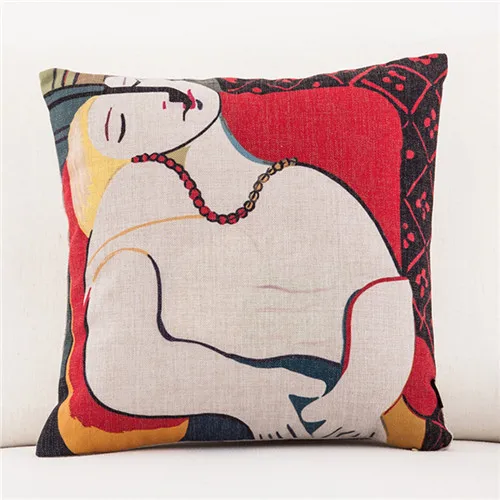Декоративная наволочка для подушки с изображением Пикассо, окрашенная хлопковая льняная наволочка для дивана, дома, автомобиля - Цвет: 3
