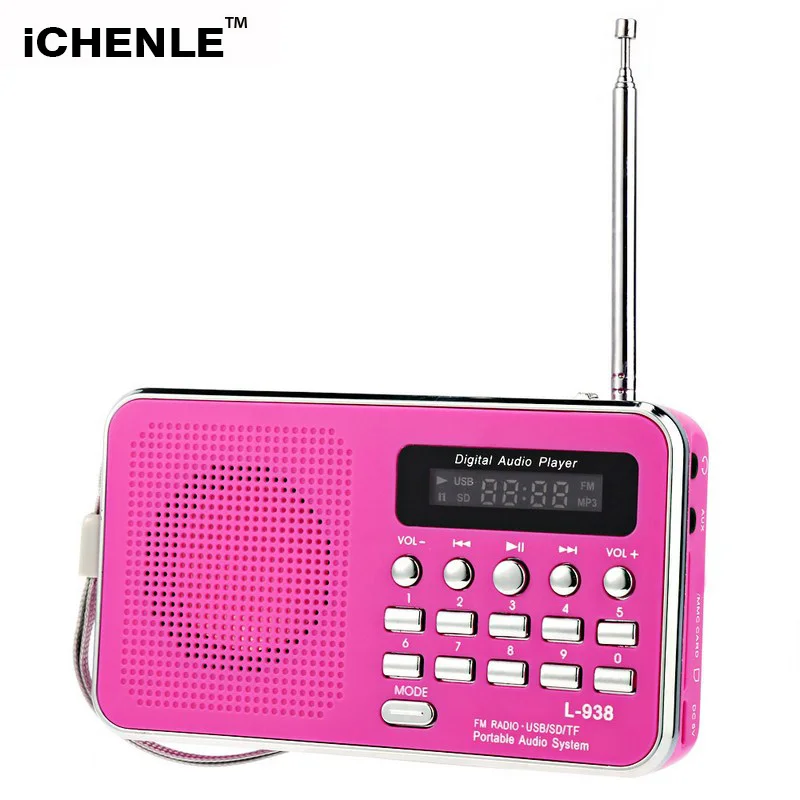 

Mini FM Radio Rechargeable Digital LED MP3 Speaker Player Portable Multifunctional Support TF Card AUX USB PC Mobile Phone
