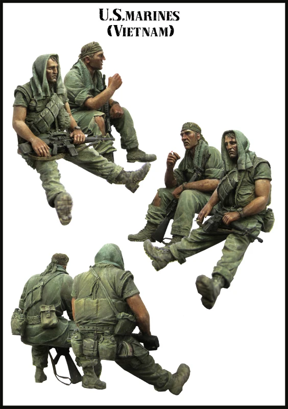 Набор моделей из смолы 1/35 2 фигурки для морпехов США (вьетнамский)|resin model kits|model