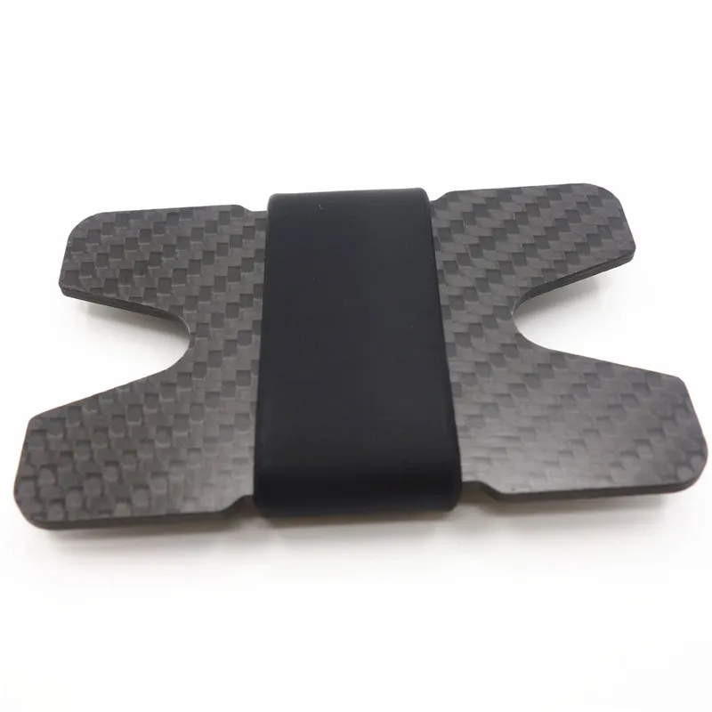 Углеродное волокно кредитный держатель для карт RFID Блокировка тонкий дорожный кошелек прочный кошелек для мужчин минималистичный передний карман Elatic Money Band