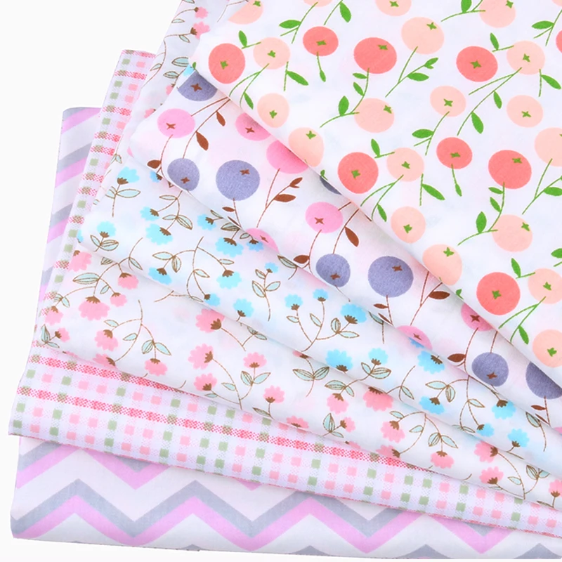 

Nanchuang 6Pcs/Lot Flowers Twill Cotton Fabric For Sewing Quilting Bundle Material Patchwork Cloth Scrapbooking Pattern 20x25cm