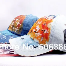 Модная Высококачественная Мужская/Женская Бейсболка с цветным рисунком, Мужская/Женская Бейсболка, хлопковая джинсовая кепка для отдыха, Кепка-берет