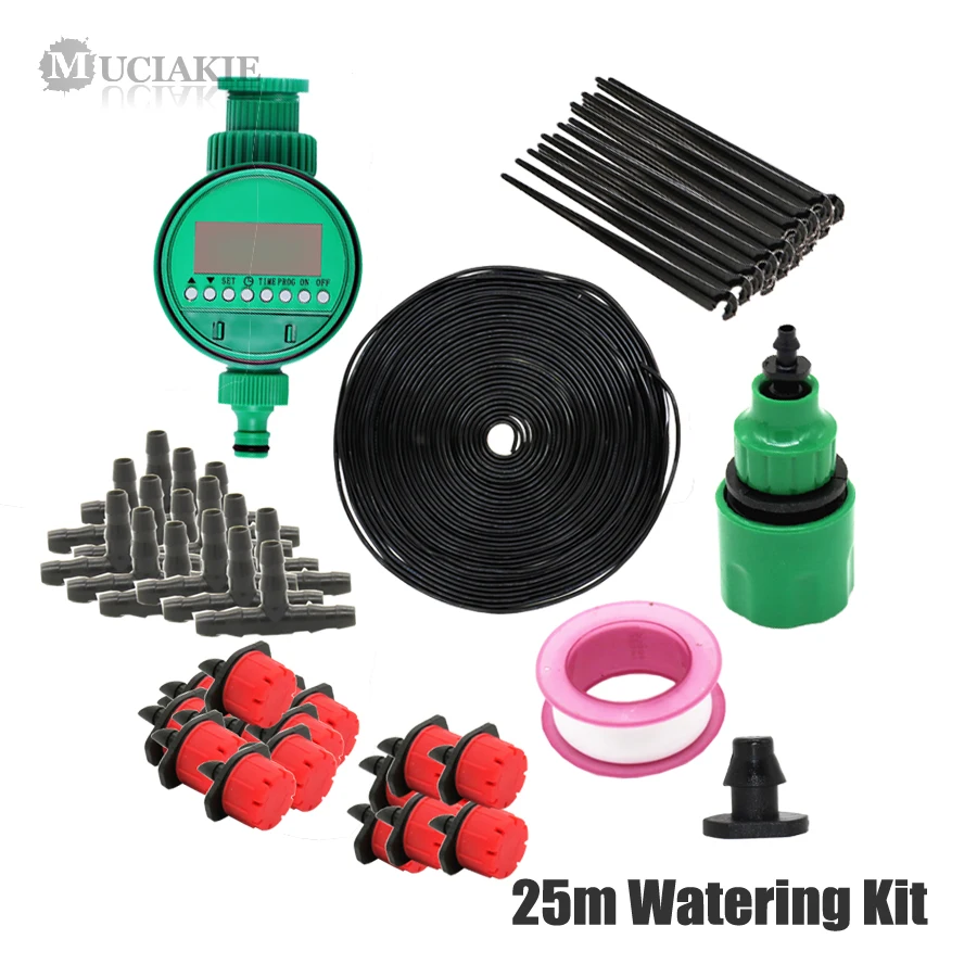 Timer Self Watering Garden Hose 25M Automatic Drip Irrigation System Kit Plant