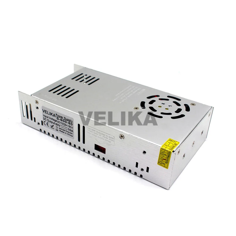 Одиночный Outpu 60V DC источник питания 10A 600W трансформаторы AC110V 220V к DC60V блоки питания SmpS для ЧПУ CCTV 3d принтер