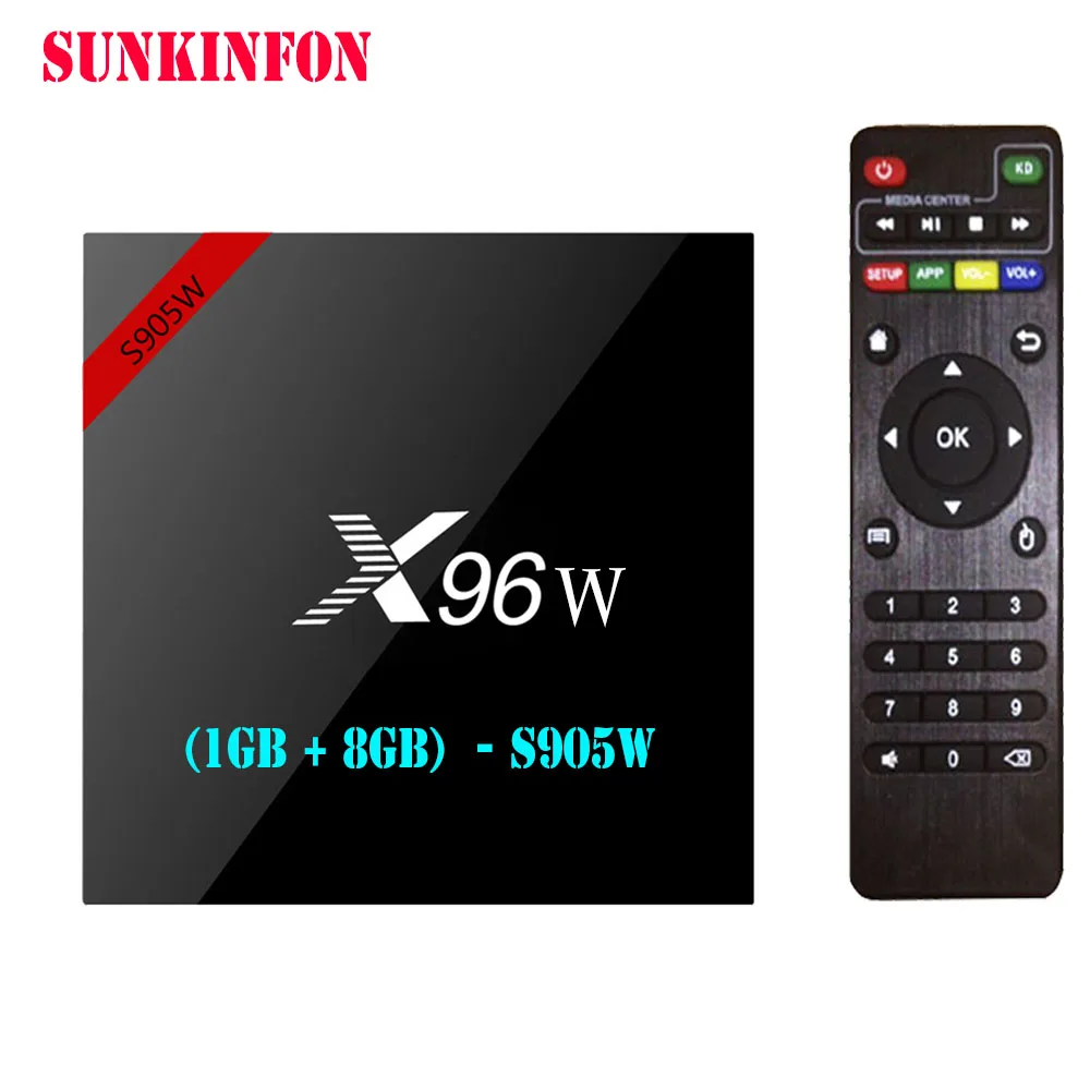 5 шт./лот x96w Android 7.1 ТВ Box Amlogic s905w 1 ГБ 8 ГБ 4 ядра WI-FI HDMI 4 К HD Smart декодер каналов кабельного телевидения media player PK x96 a95x H96