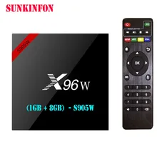 5 Pcs/lot X96W Android 7.1 TV Box Amlogic S905W 1GB 8GB Quad Core WIFI HDMI 4K HD Smart Set Top Box Media Player PK X96 A95X H96
