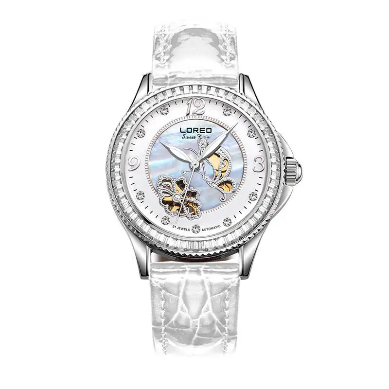 

LOREO 1108 Germany watches luxury brand ceramics Mechanical Wristwatches Leather Strap Watch Female Gold Scorpio'S Watch