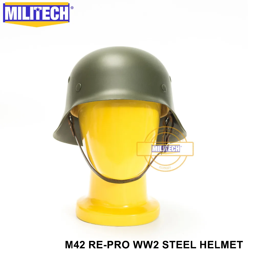 MILITECH OD WW2 Пособия по немецкому языку M42 Сталь шлем Вторая мировая война M42 Repro немецкий шлем безопасности для мотоцикла мировой войны 2