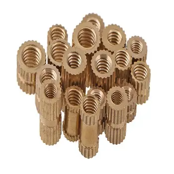 

300pcs M1.4 M1.6 M2 M2.5 M3 Copper Inserts Brass Double Pass Knurl Nut Embedded Fastener Copper embedded parts