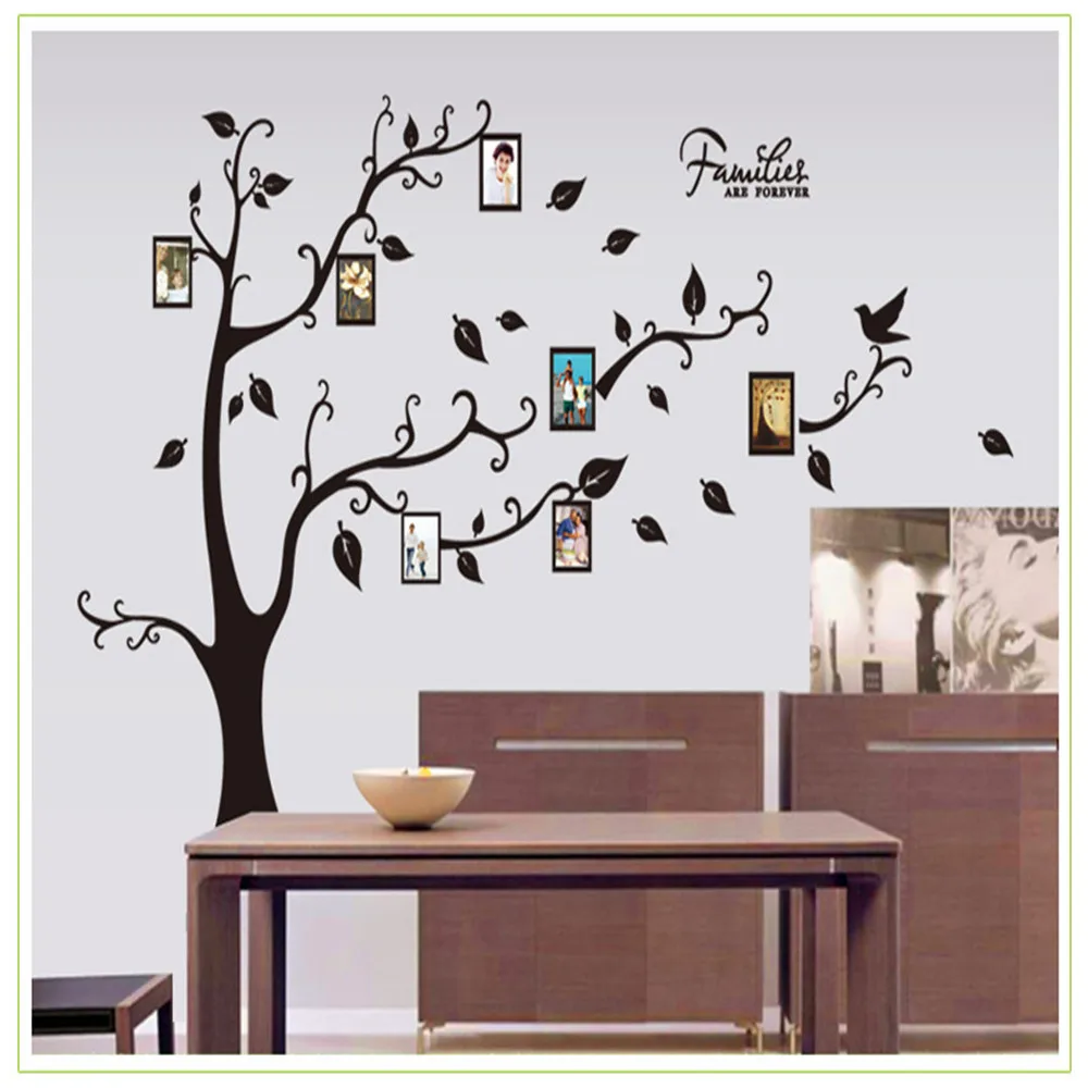 Black Family Tree Stikers For Wall Decoration 3d Photo Frame Wall