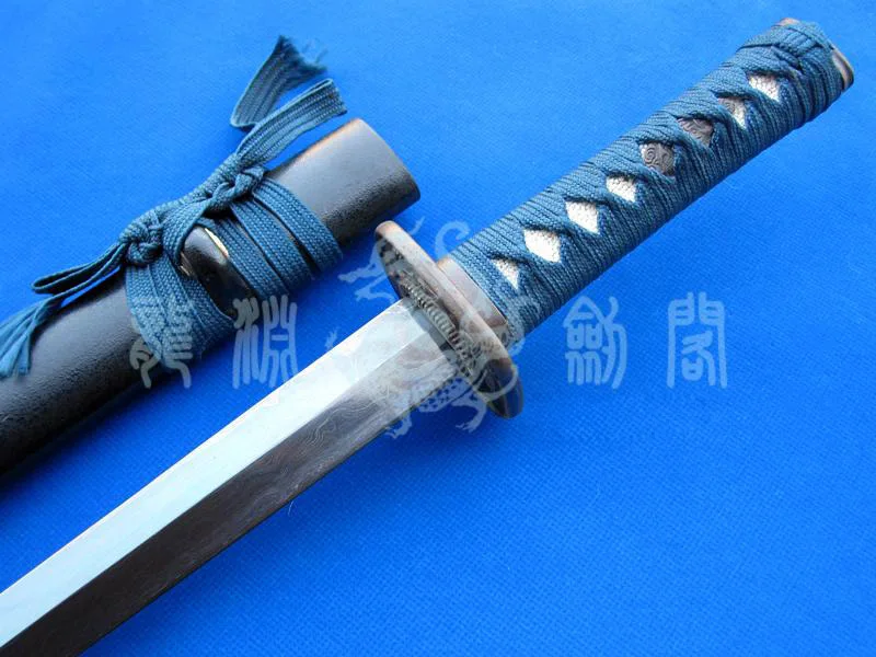 S4340 BLACK CLOUDY DAMASCUS PATTERN WELDING STEEL BLADE KNIFE SWORD 23