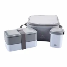 

High Quality Japanese Bento Lunch Boxs w/ Water Soup Mug Insulated Lunch Cooler Tote Bag Food Container Lunchbox Microwave Safe